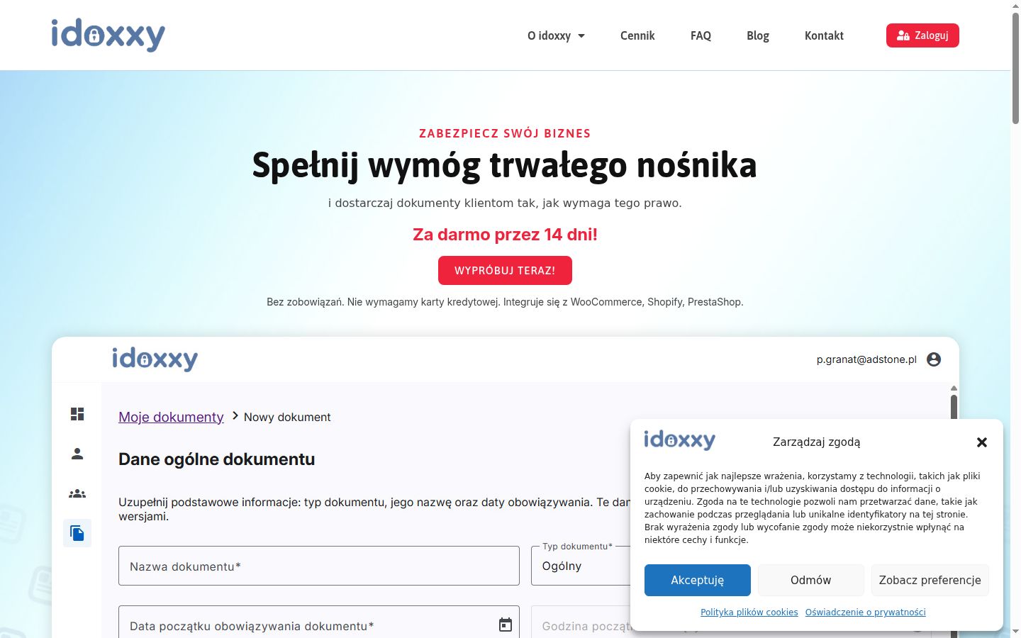 Kuvakaappaus suostumusbannerista, joka näytettiin ennen mitään vuorovaikutusta
