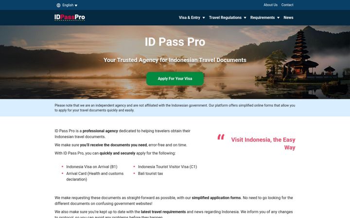 Screenshot of idpasspro.com