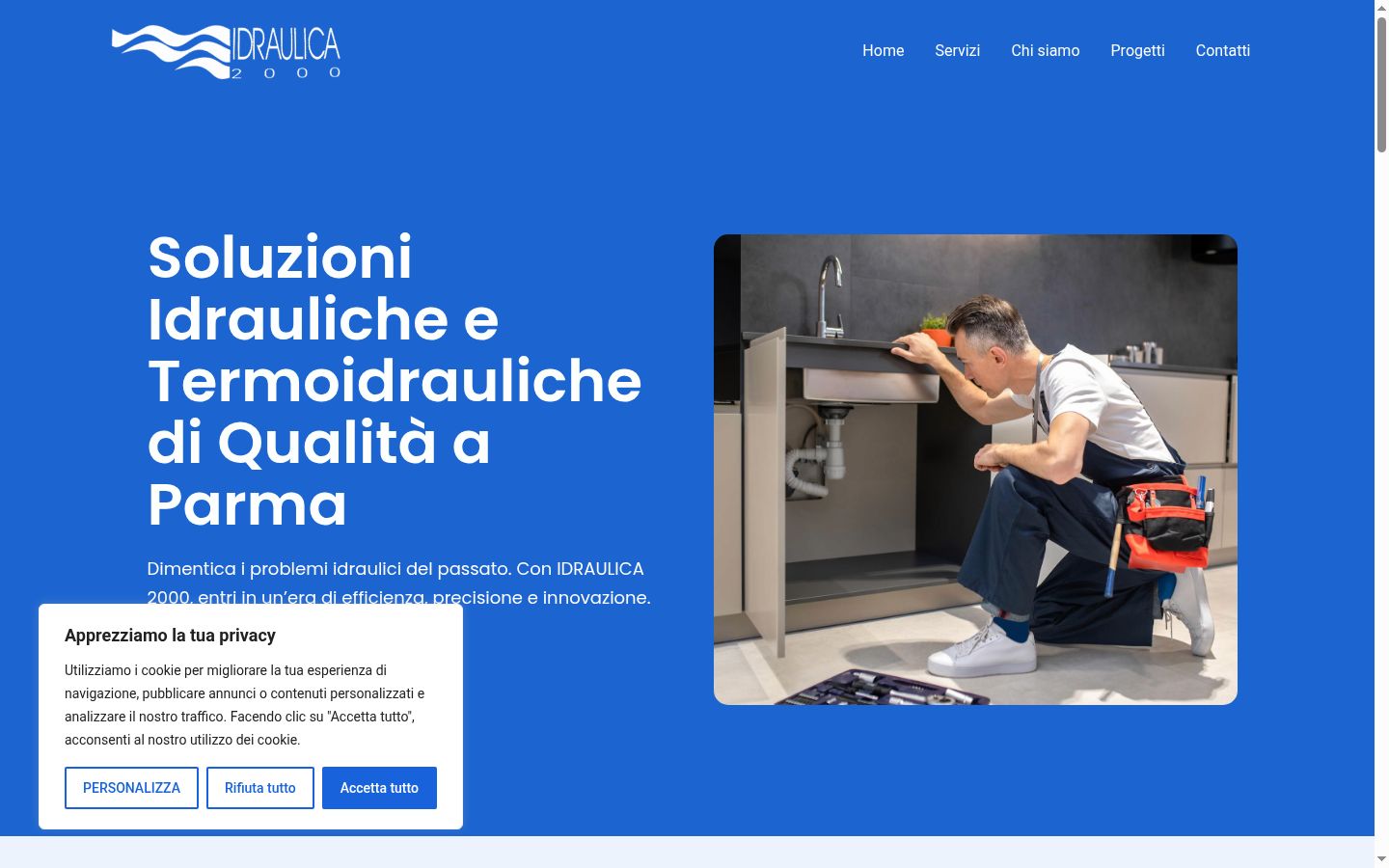 Screenshot del banner di consenso mostrato prima di qualsiasi interazione