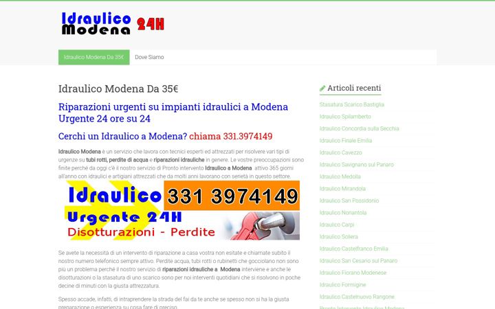 Screenshot of idraulico-modena.it