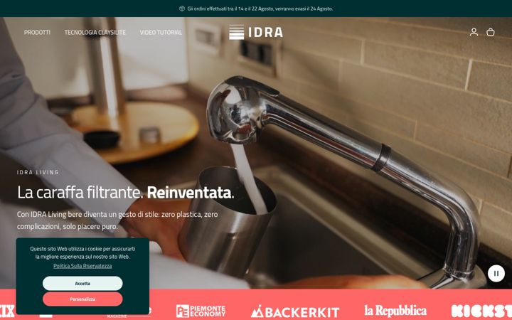 Screenshot of idrawater.com