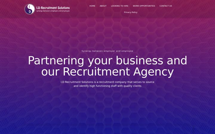 Screenshot of idrecruitment.co.za
