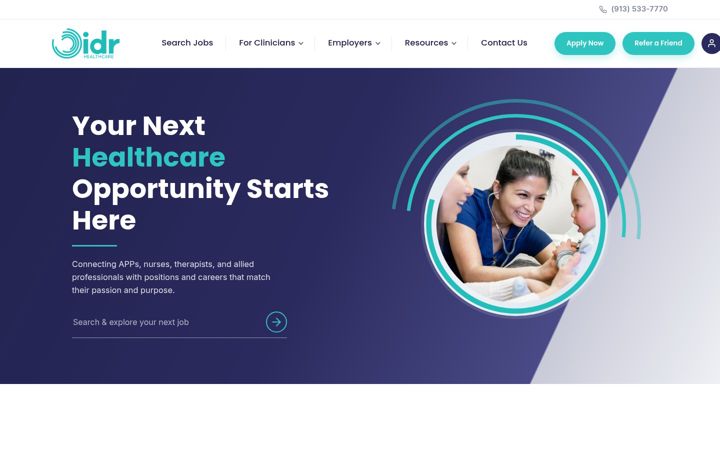 Screenshot of idrhealthcare.com