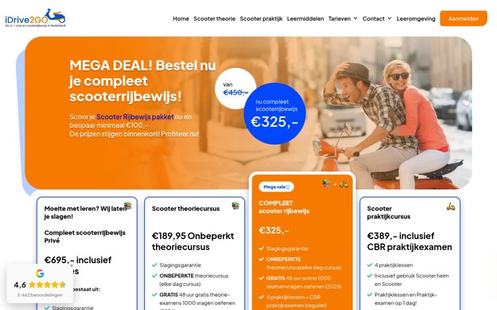 Screenshot of idrive2go-theorie.nl
