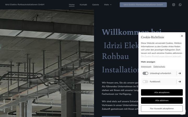Screenshot of idrizi-elektro-rohbauinstallationen-gmbh.ch
