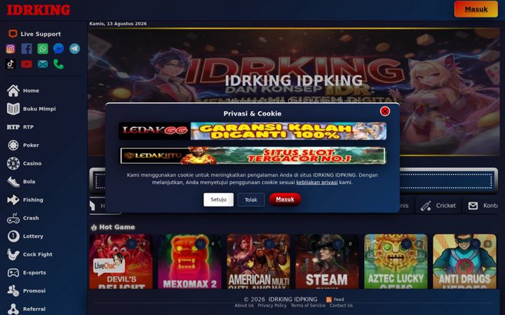 Screenshot of idrking.org
