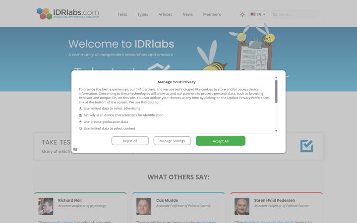 Screenshot stránky idrlabs.com