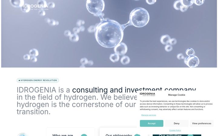 Screenshot of idrogenia.com