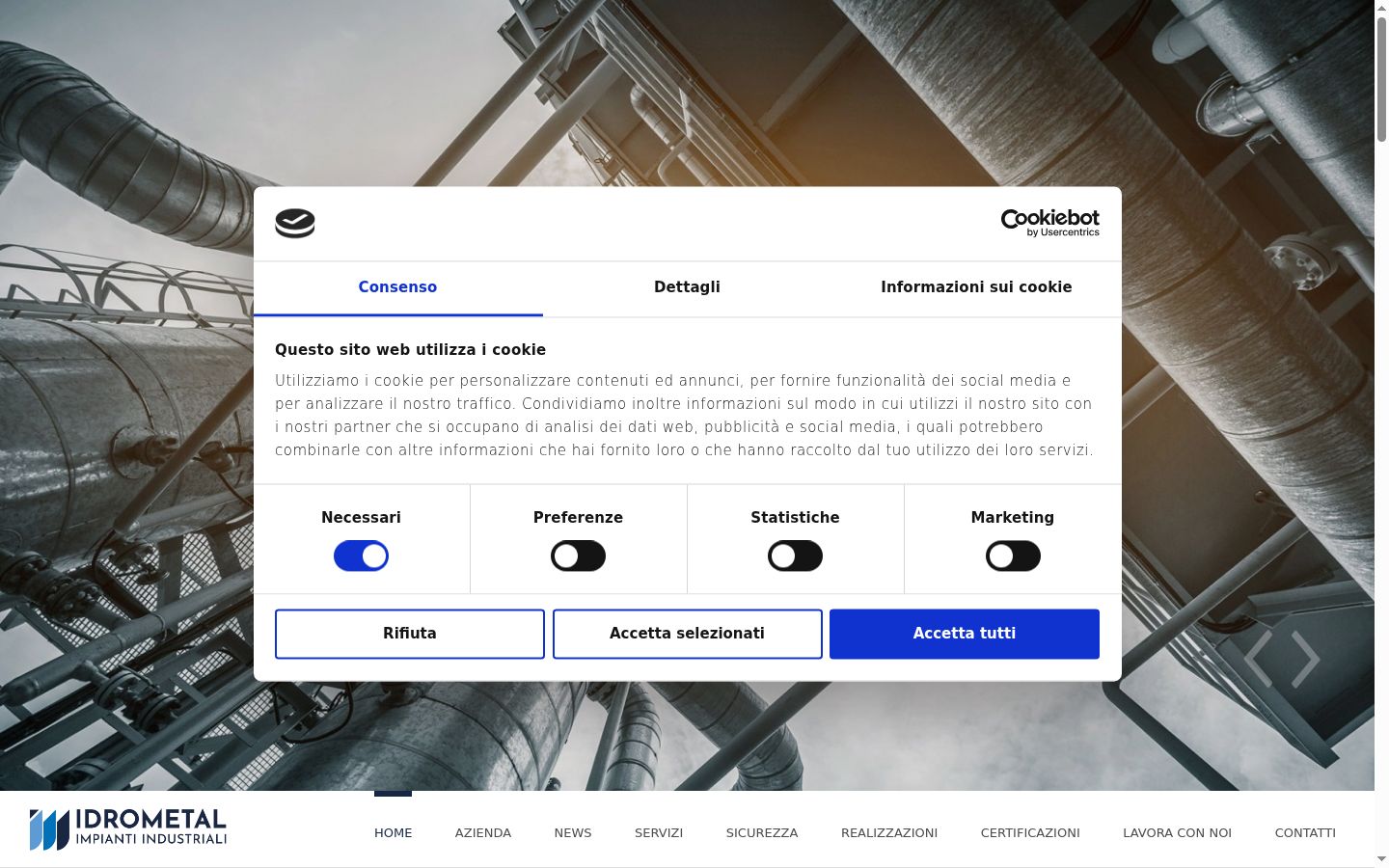 Capture d'écran de la bannière de consentement affichée avant toute interaction