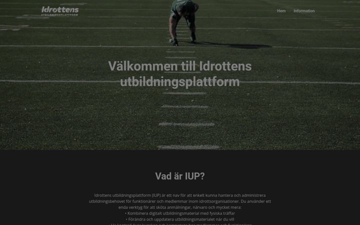 Screenshot of idrottensutbildningsplattform.se