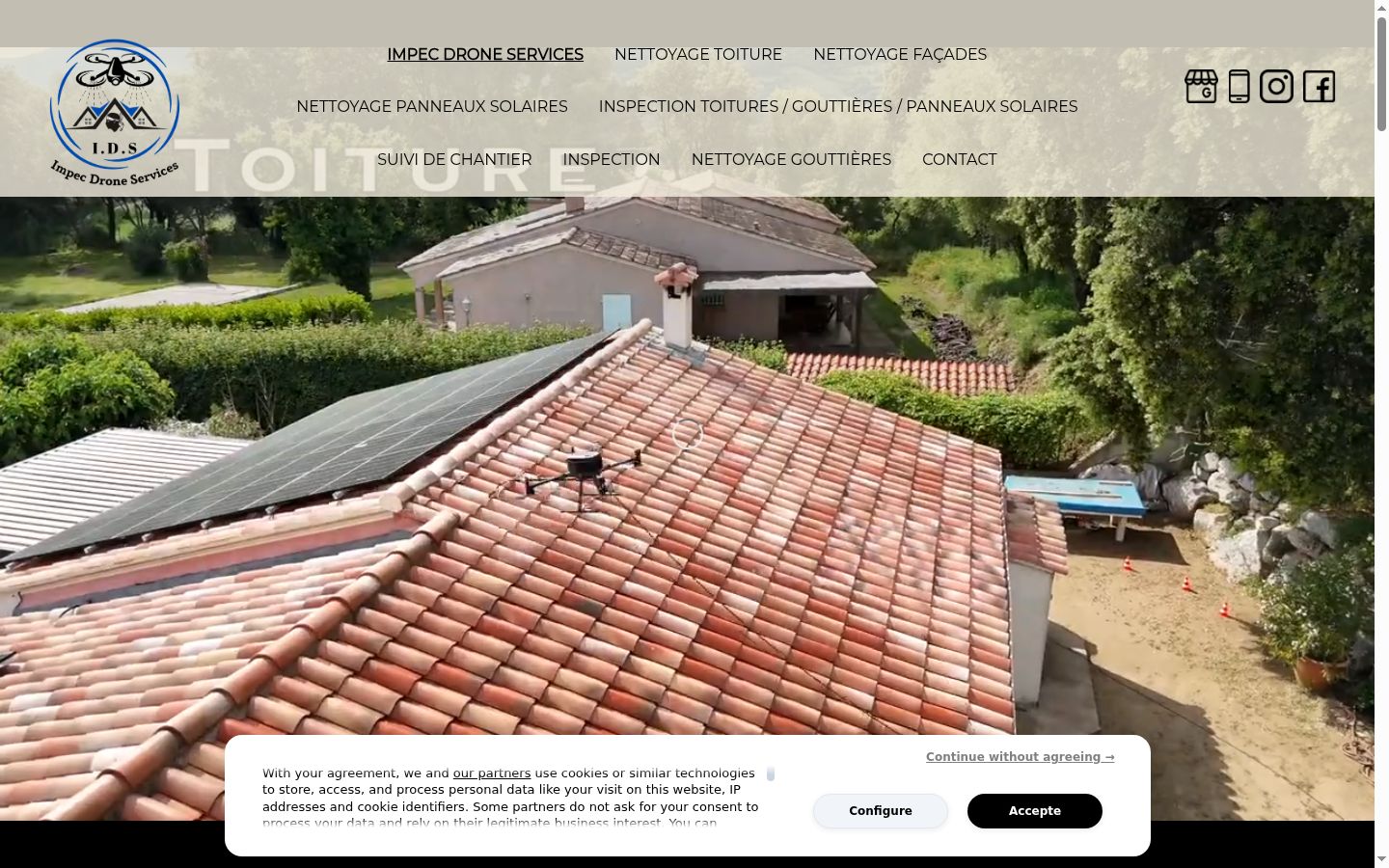 Screenshot of the consent banner shown before any interaction