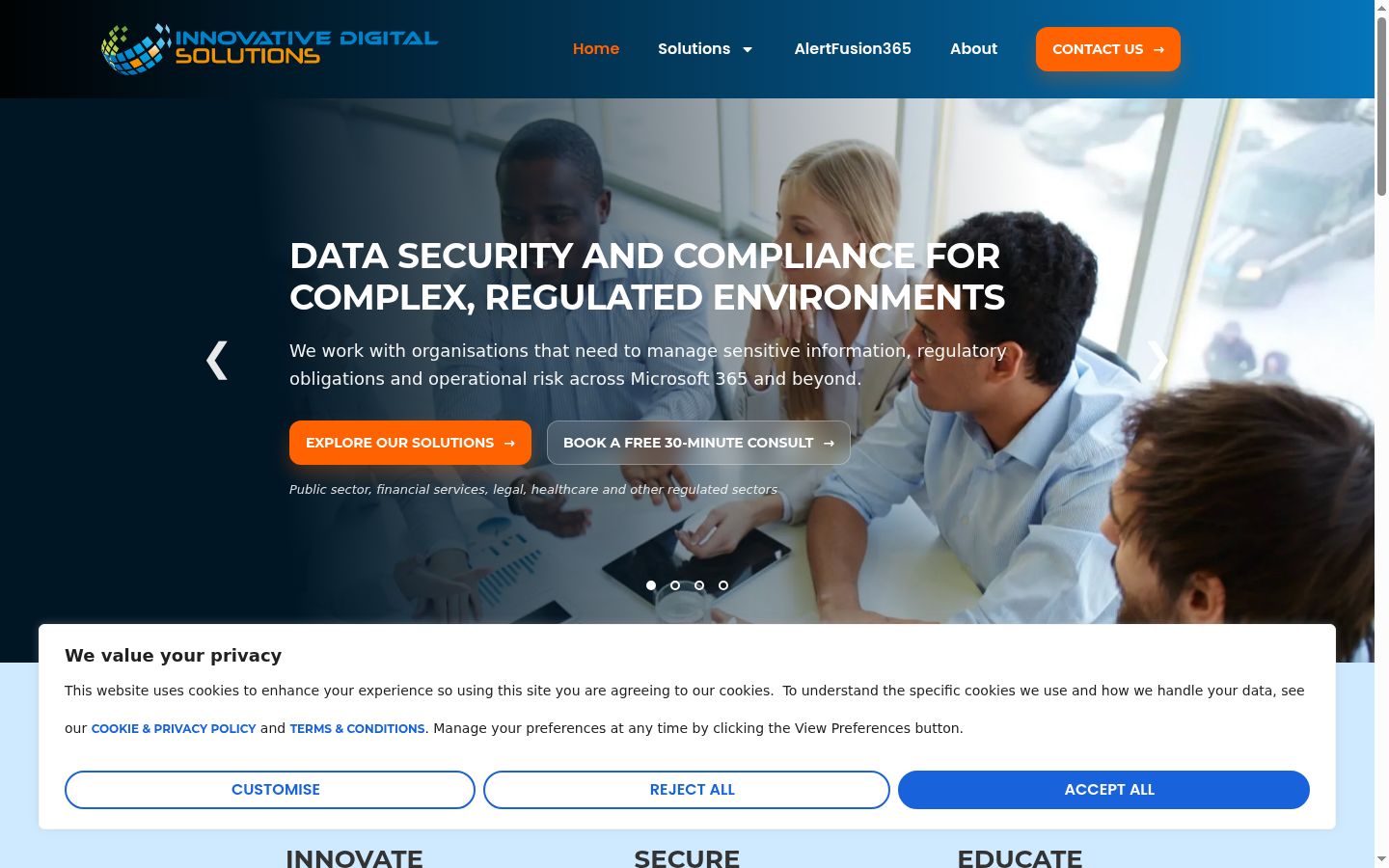 Screenshot del banner di consenso mostrato prima di qualsiasi interazione