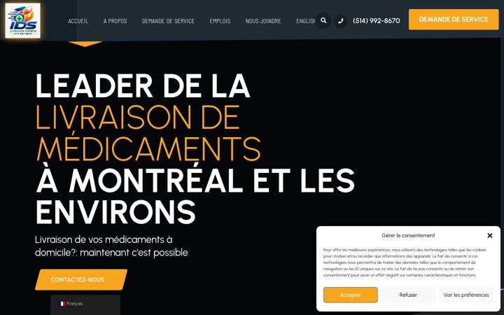 Screenshot of idslivraisonexpress.com