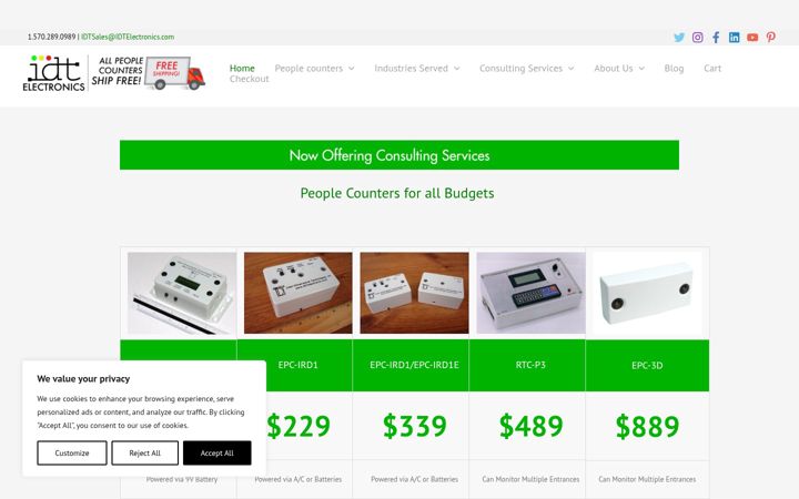 Screenshot of idtelectronics.com