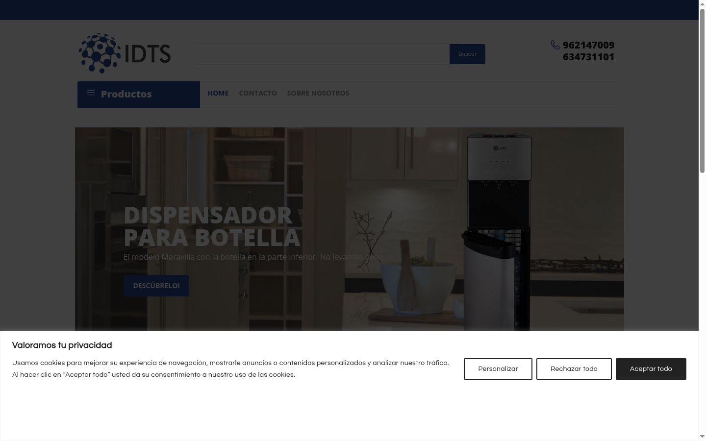 Screenshot of the consent banner shown before any interaction