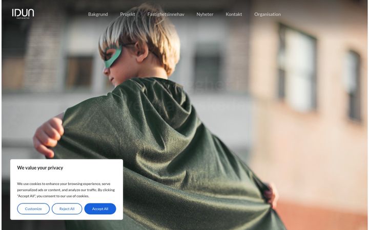 Screenshot of idunfastigheter.se