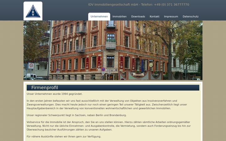 Screenshot of idv-immobilien.de