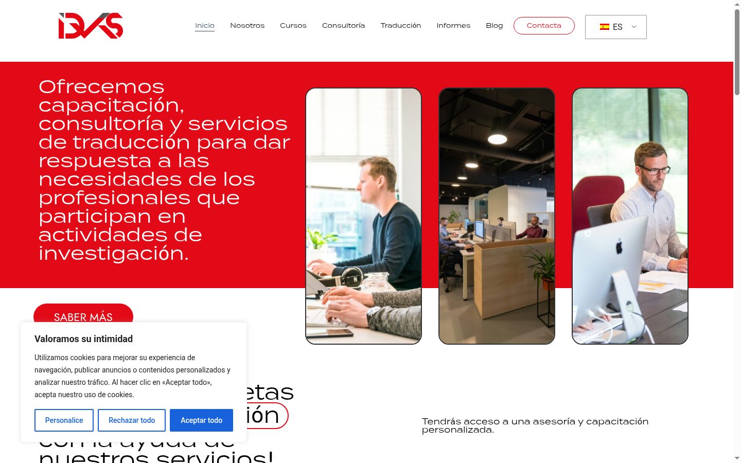Screenshot of the consent banner shown before any interaction