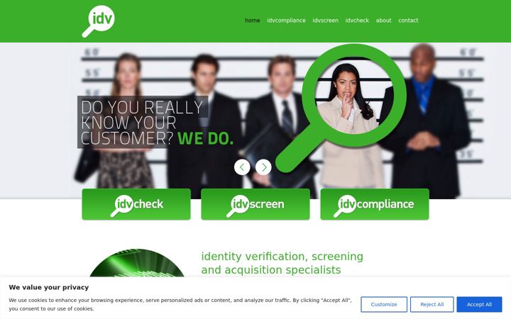 Screenshot of idvcheck.com