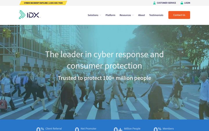 Screenshot of idx.us