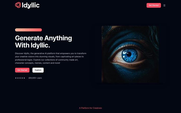 Screenshot of idyllic.app
