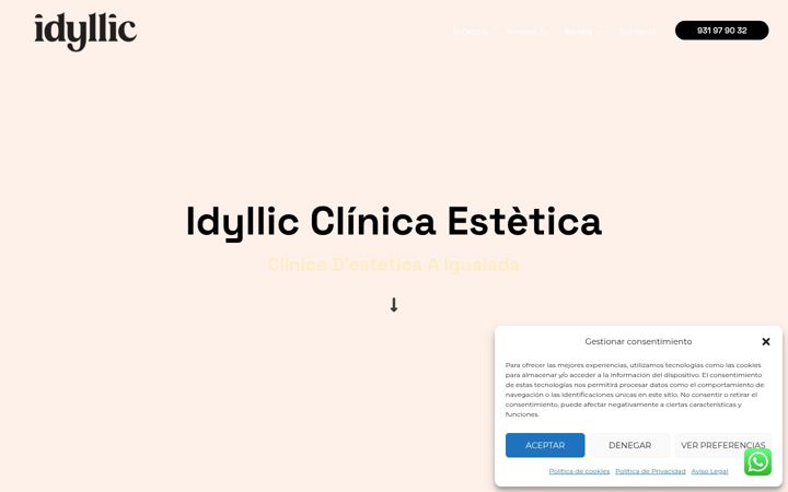 Screenshot stránky idyllicclinicaestetica.com