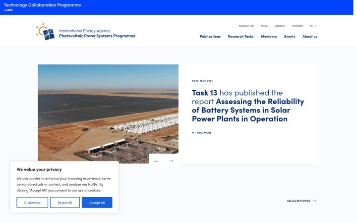 Screenshot of iea-pvps.org
