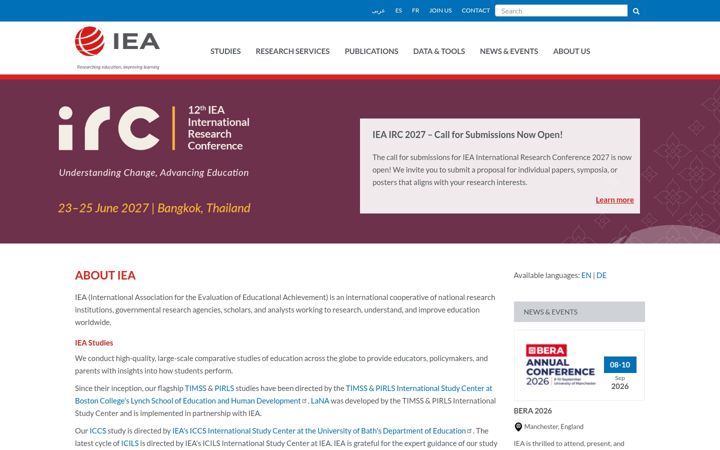 Screenshot of iea.nl