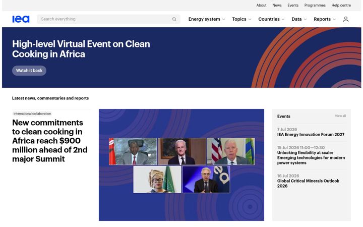 Screenshot di iea.org