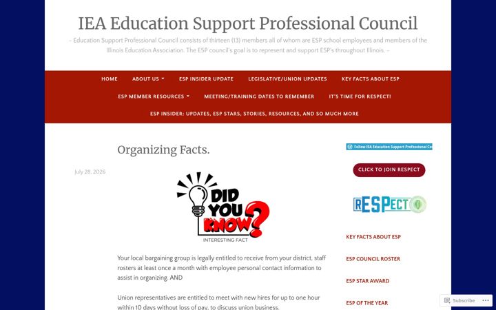 Screenshot of ieaespcouncil.com