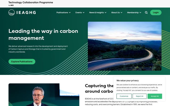 Screenshot of ieaghg.org