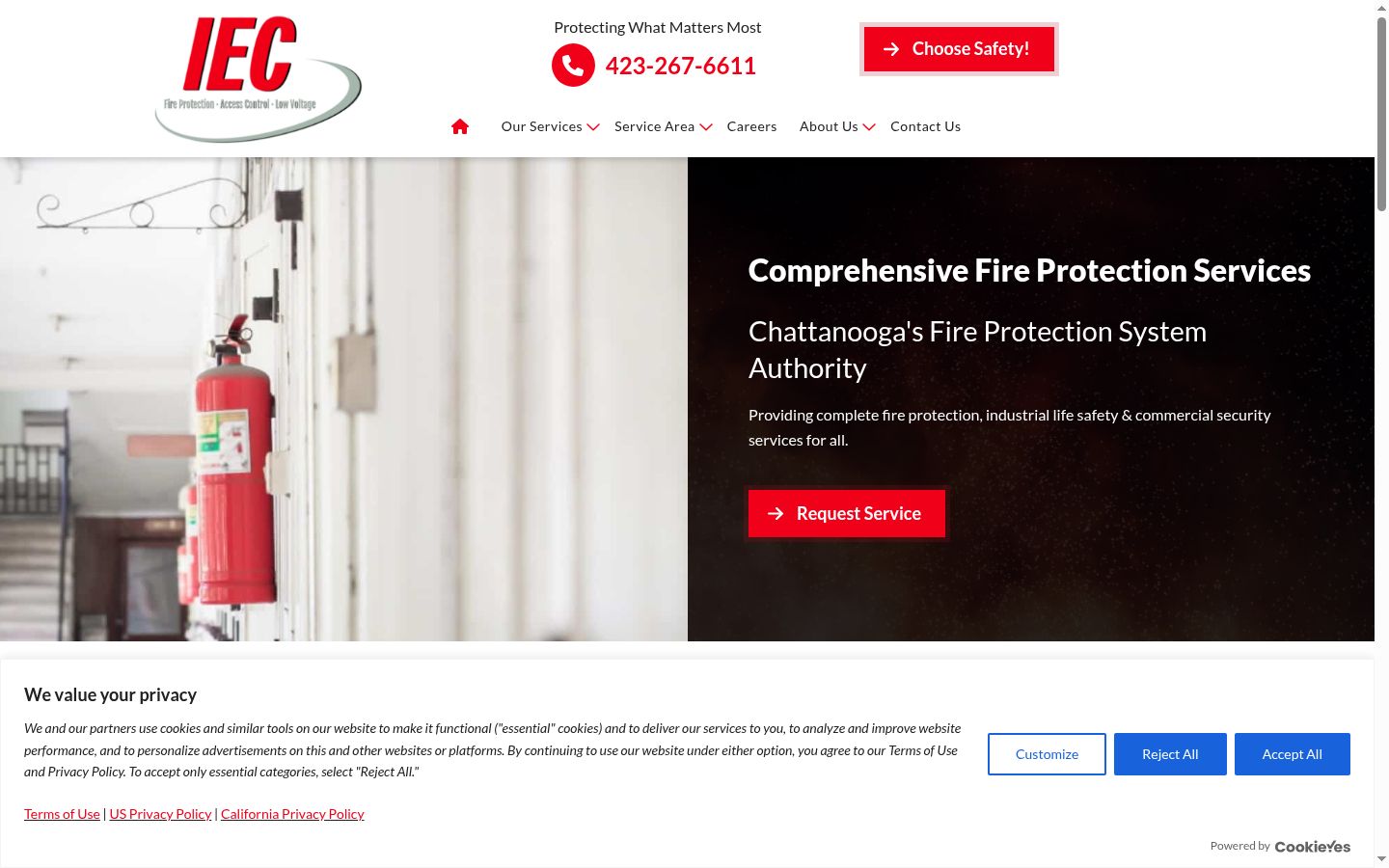 Screenshot of the consent banner shown before any interaction