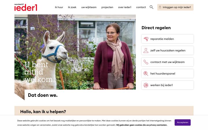 Posnetek zaslona ieder1.nl