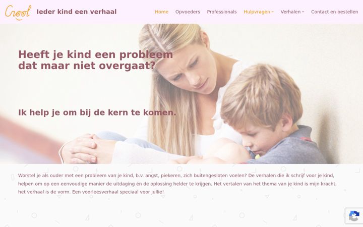 Screenshot of iederkindeenverhaal.nl