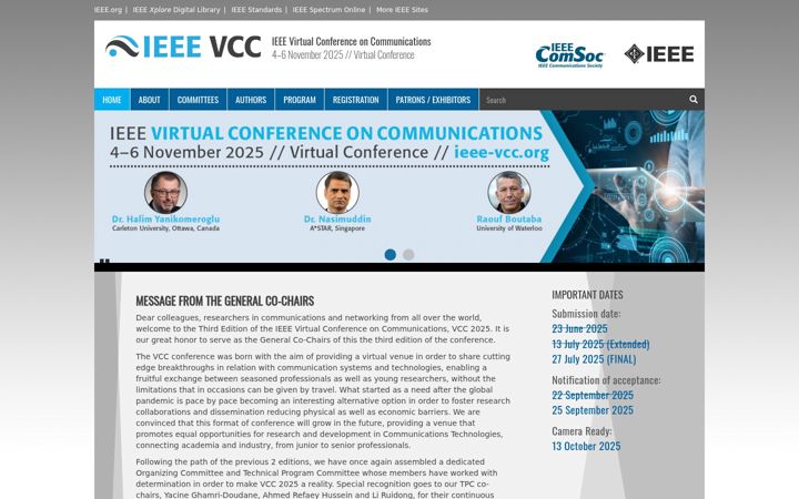Screenshot of ieee-vcc.org