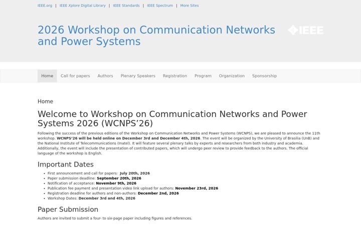 Screenshot of ieee-wcnps.org