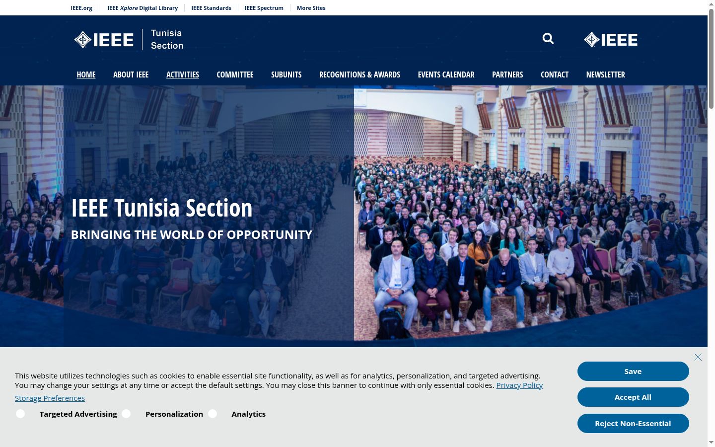 Captura de ecrã do banner de consentimento apresentado antes de qualquer interação