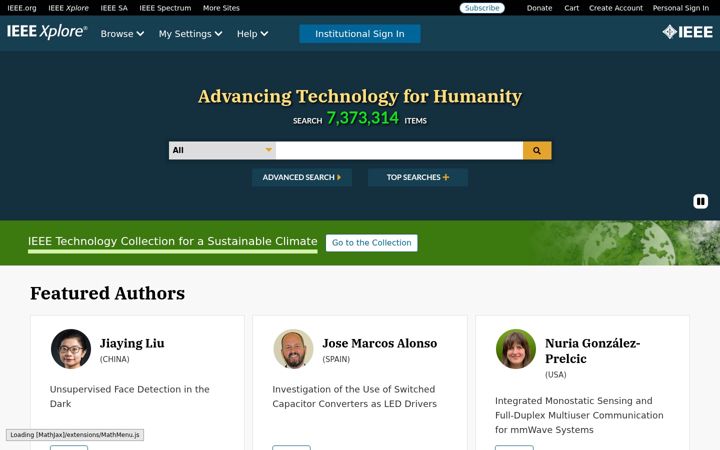 Screenshot of ieeexplore-qa.ieee.org
