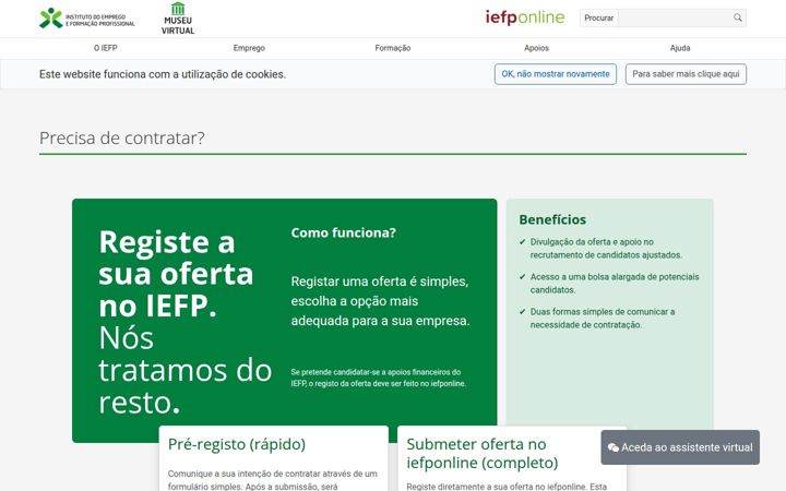 Screenshot of iefp.pt
