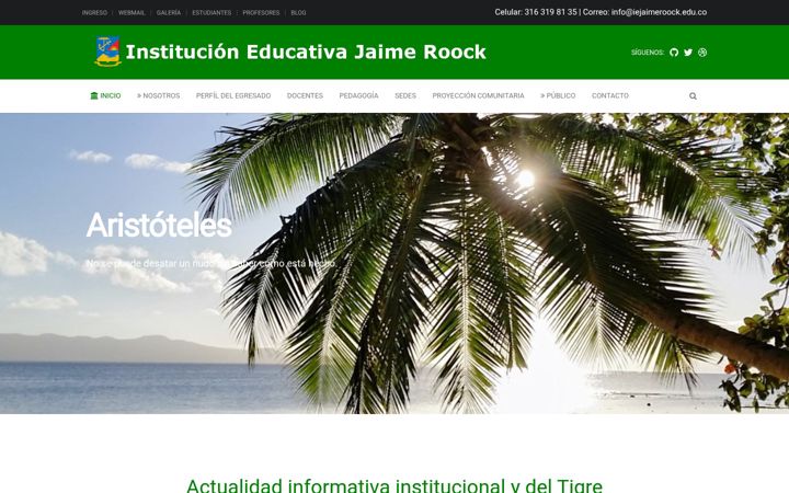 Screenshot of iejaimeroock.edu.co