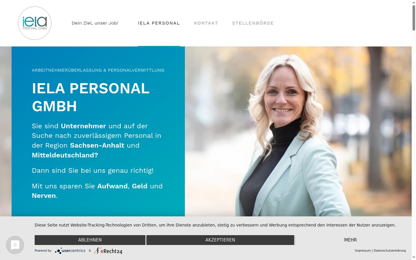 Screenshot of the consent banner shown before any interaction