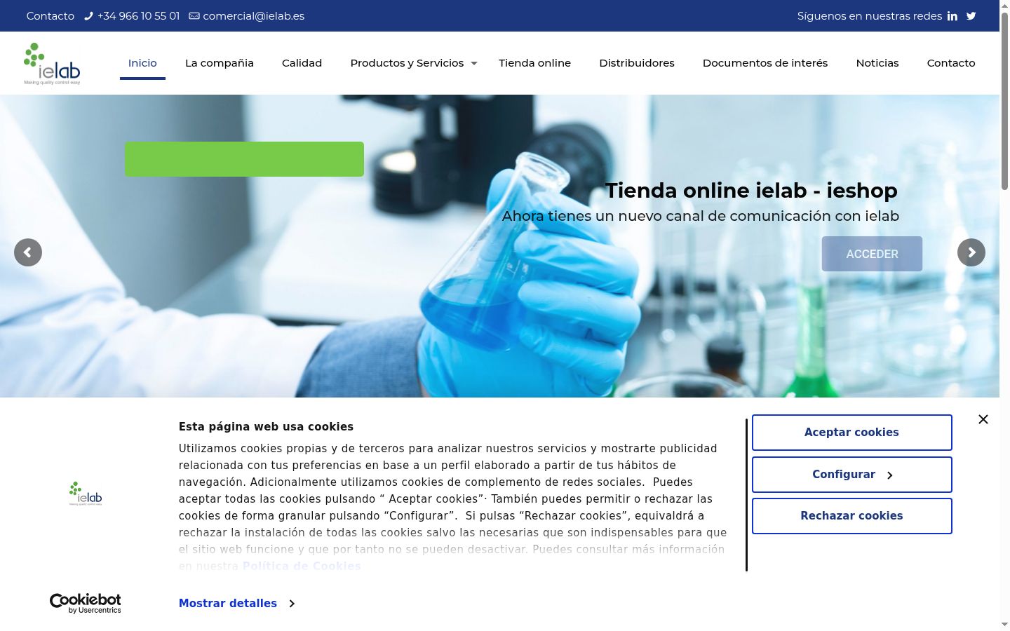 Screenshot of the consent banner shown before any interaction
