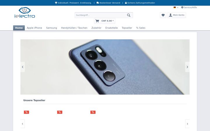 Screenshot of ielectro.ch