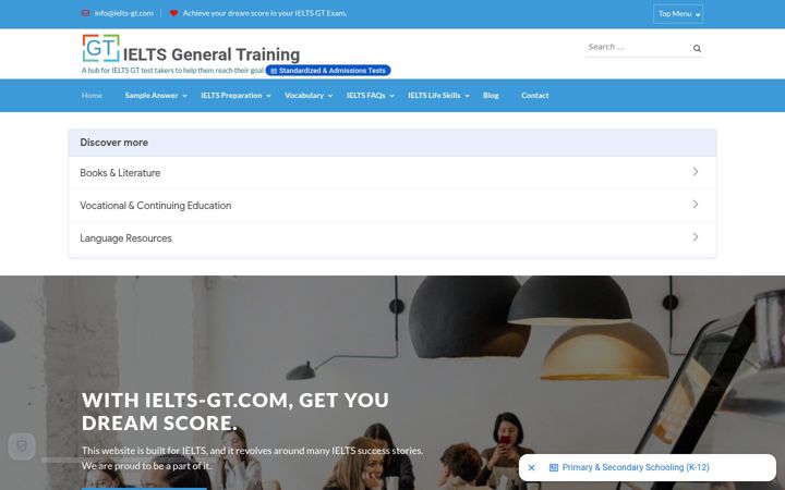 Screenshot of ielts-gt.com