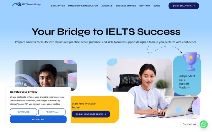 Screenshot of ieltsassistbridge.com