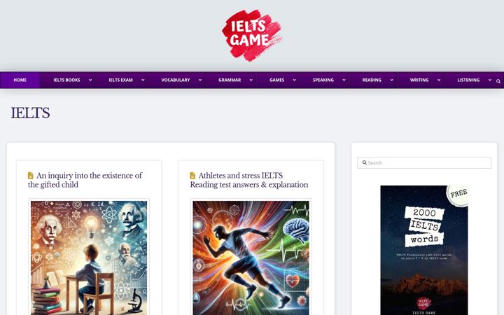 Screenshot of ieltsgame.com
