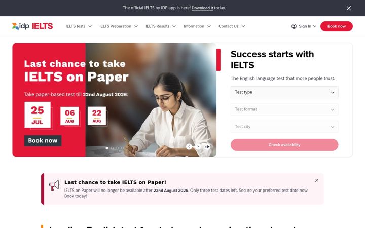Screenshot of ieltsidpindia.com