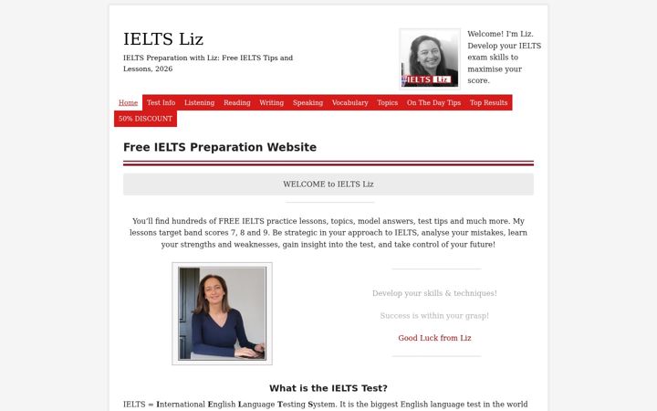 Screenshot of ieltsliz.com