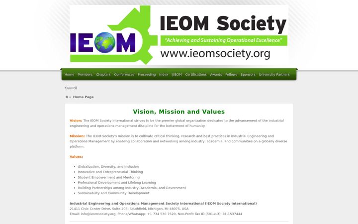 Screenshot of ieomsociety.org
