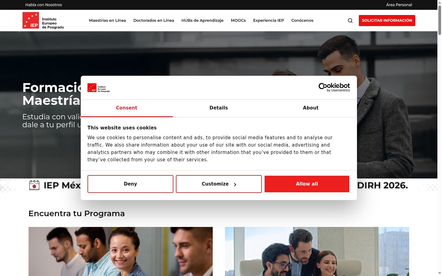 Sutikimo reklamjuostės, rodytos prieš bet kokią sąveiką, ekrano kopija